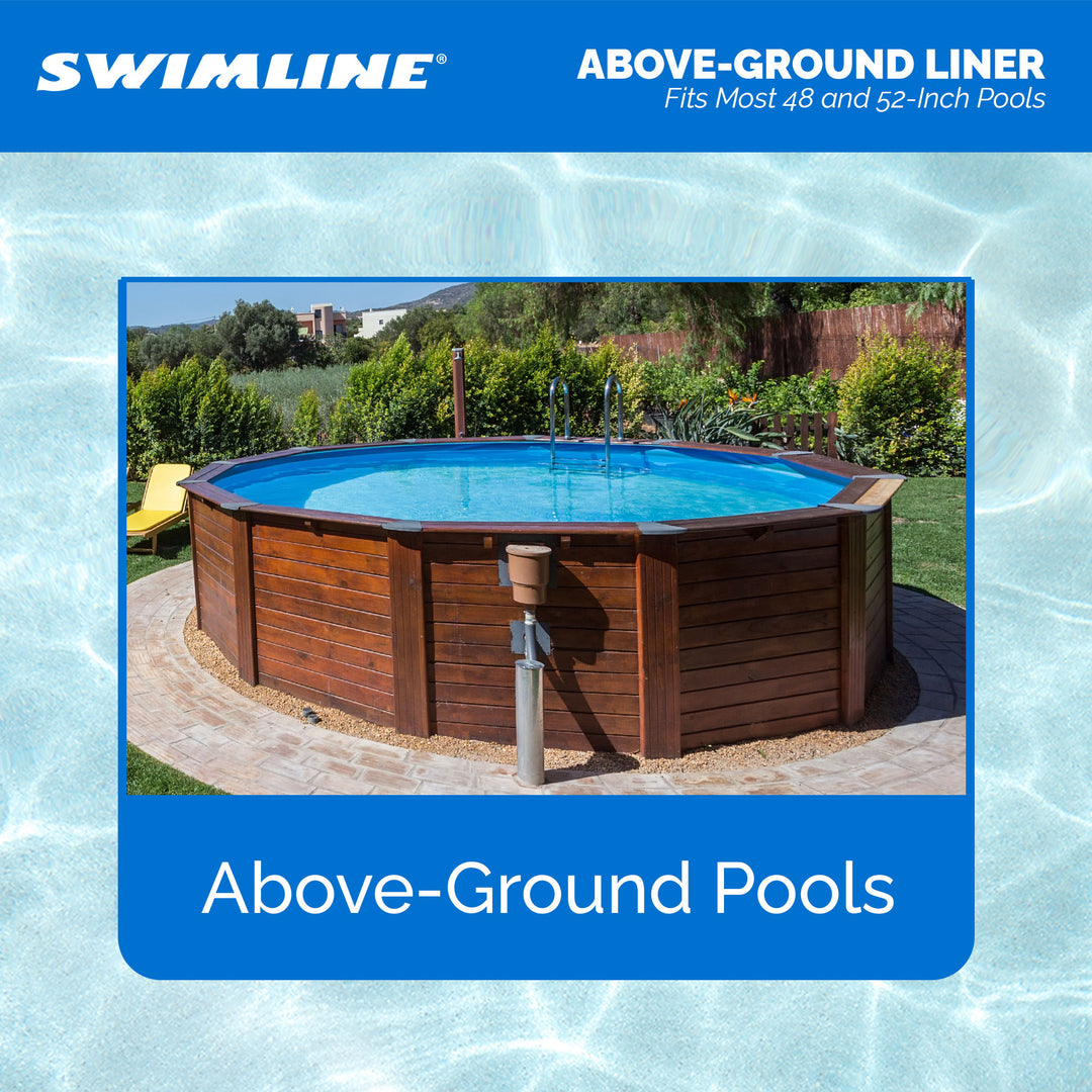 Swimline 18' Solid Blue Round Above Ground Swimming Pool Overlap Liner (Used)