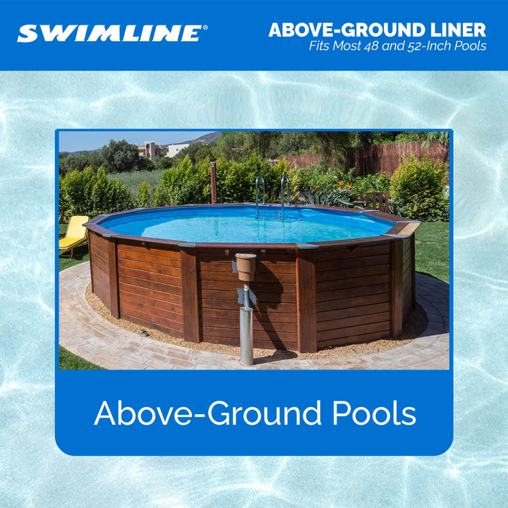 Swimline 18' Solid Blue Round Above Ground Swimming Pool Overlap Liner (Used)