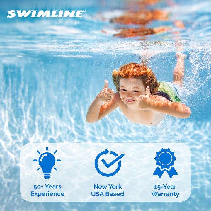 Swimline 18' Solid Blue Round Above Ground Swimming Pool Overlap Liner (Used)