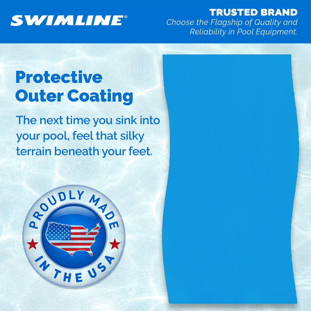 Swimline 18' Solid Blue Round Above Ground Swimming Pool Overlap Liner (Used)