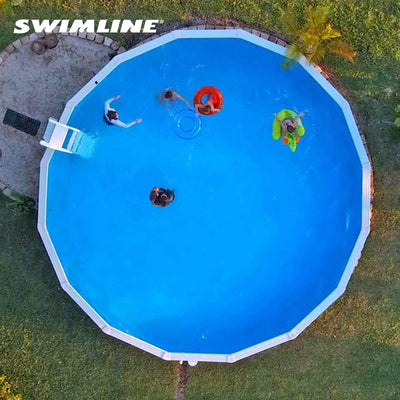 Swimline 18' Blue Round Above Ground Swimming Pool Overlap Liner (Open Box) - VMInnovations