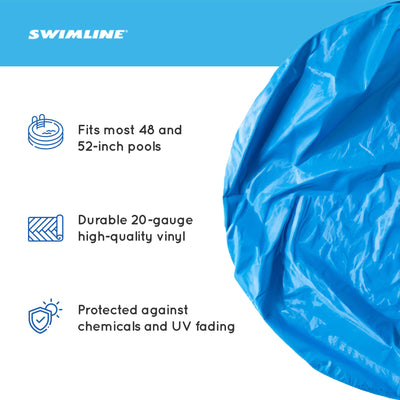 Swimline 24 Ft Solid Blue Round Above-Ground Swim Pool Overlap Liner (Open Box)