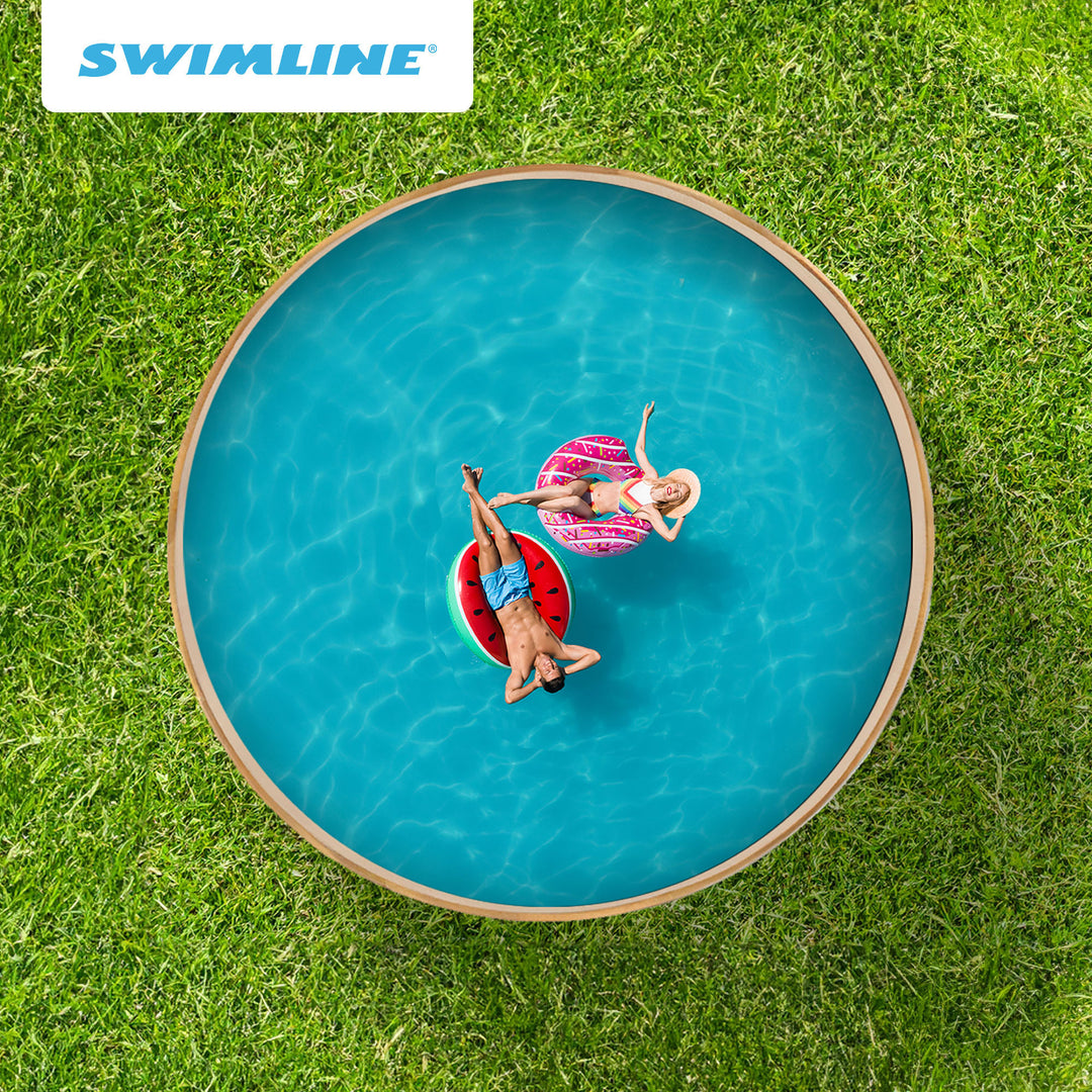 Swimline LI214820 21' Solid Blue Round Above Ground Swimming Pool Overlap Liner