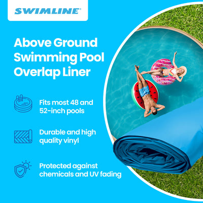 Swimline LI214820 21' Solid Blue Round Above Ground Swimming Pool Overlap Liner - VMInnovations
