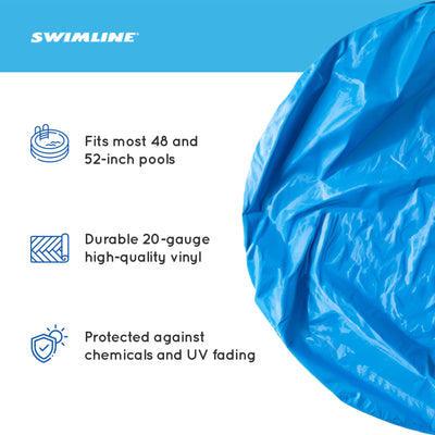 Swimline 24' Solid Blue Round Above Ground Pool Overlap Liner (For Parts)