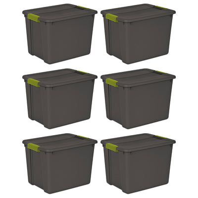 Sterilite 12 Gallon Versatile Rectangular Latch Tote with Handles, Gray (6 Pack) - VMInnovations