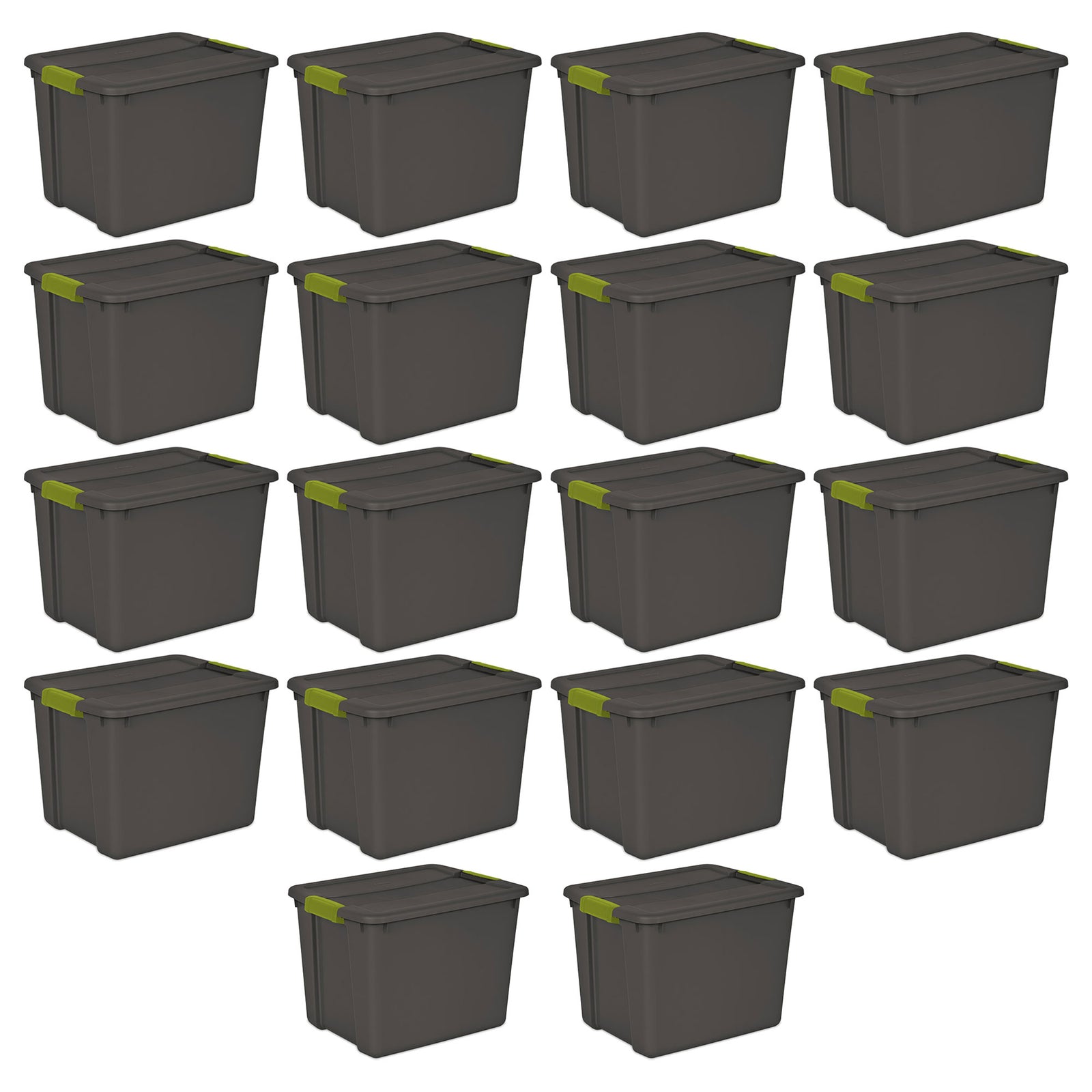 Sterilite 12 Gallon Versatile Rectangular Latch Tote w/ Handles, Gray (18 Pack) - VMInnovations