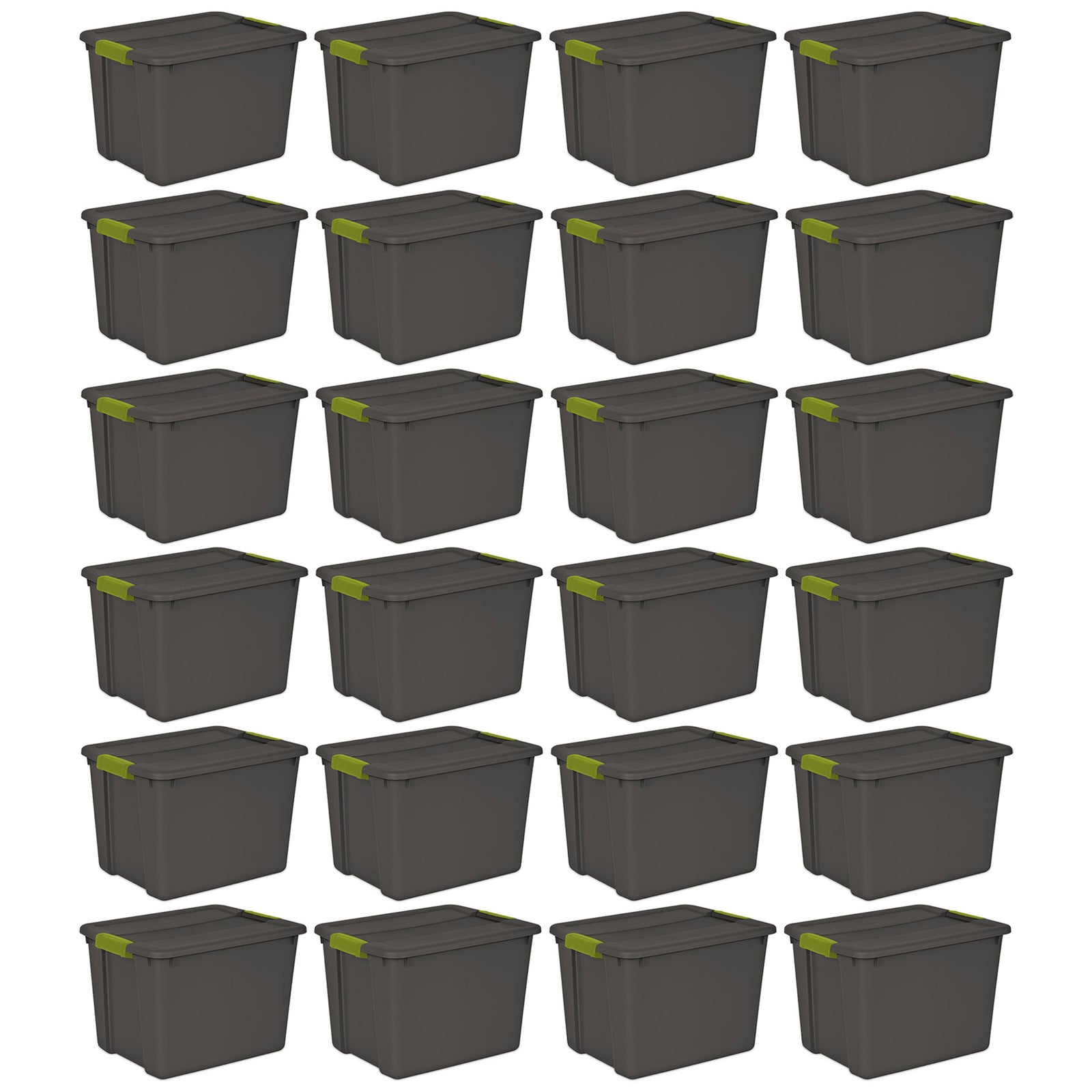 Sterilite 12 Gallon Versatile Rectangular Latch Tote w/ Handles, Gray (24 Pack) - VMInnovations