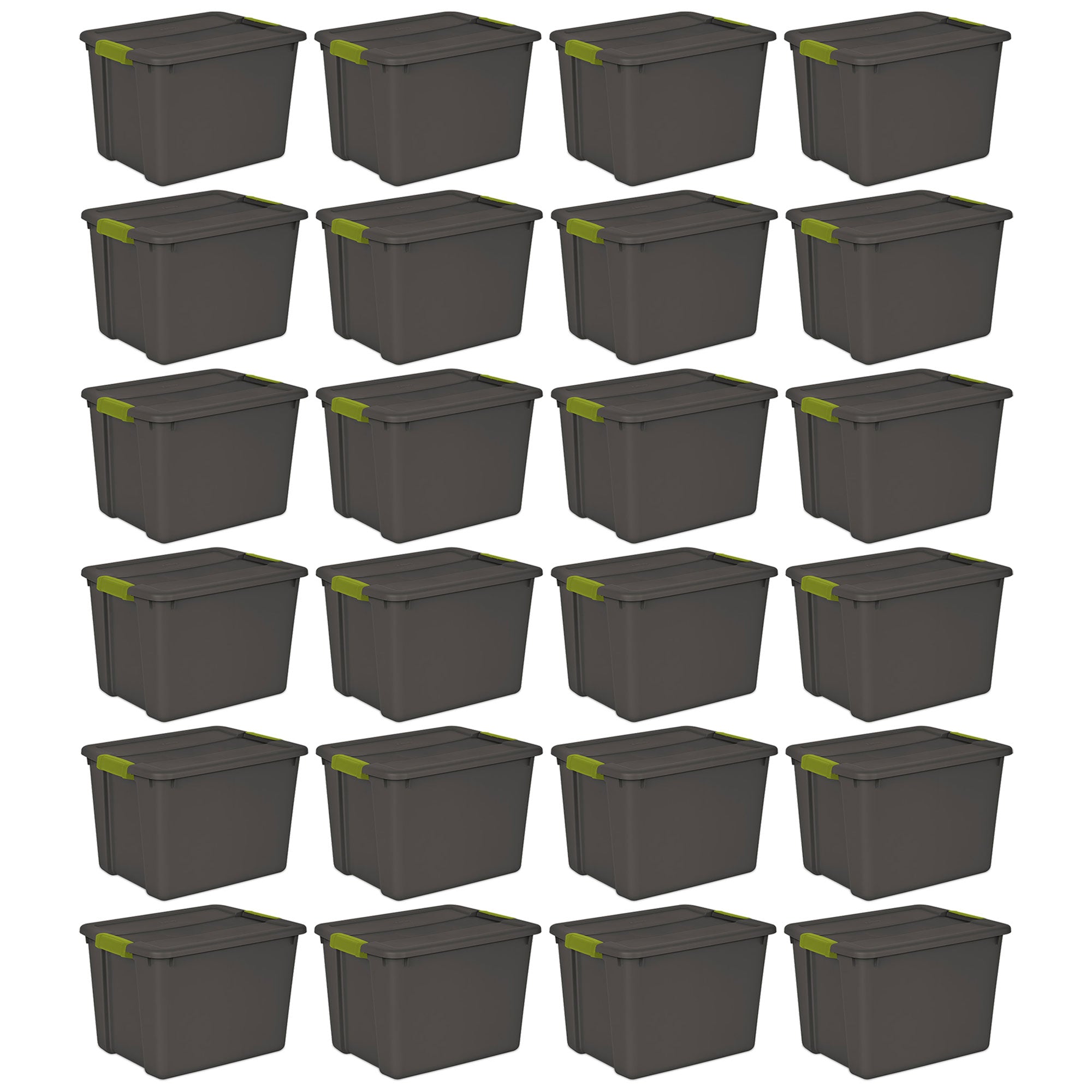 Sterilite 12 Gallon Versatile Rectangular Latch Tote w/ Handles, Gray (24 Pack) - VMInnovations