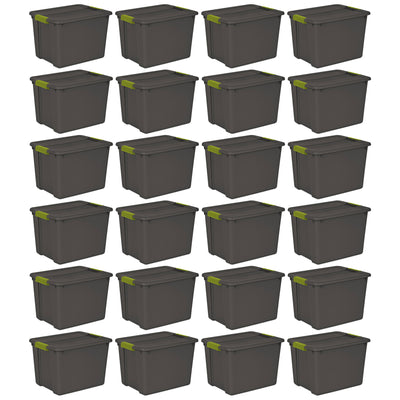 Sterilite 12 Gallon Versatile Rectangular Latch Tote w/ Handles, Gray (24 Pack) - VMInnovations