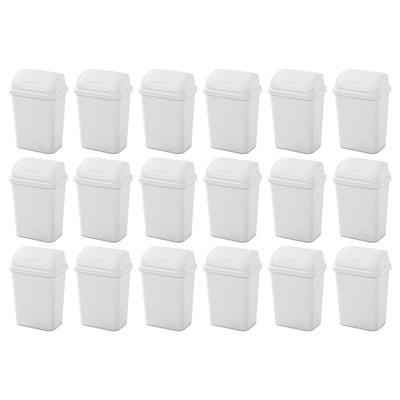 Sterilite 7.8 Gallon SwingTop Kitchen Wastebasket Trash Can, White (18 Pack)