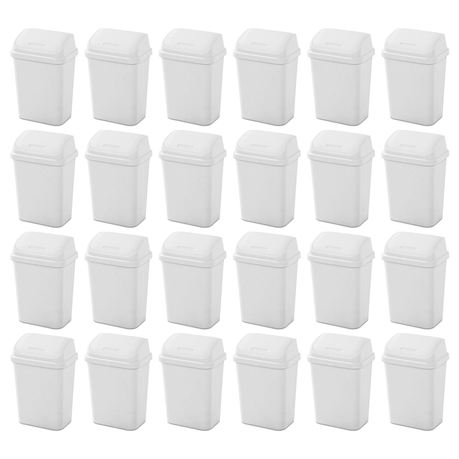 Sterilite 7.8 Gallon SwingTop Kitchen Wastebasket Trash Can, White (24 Pack) - VMInnovations