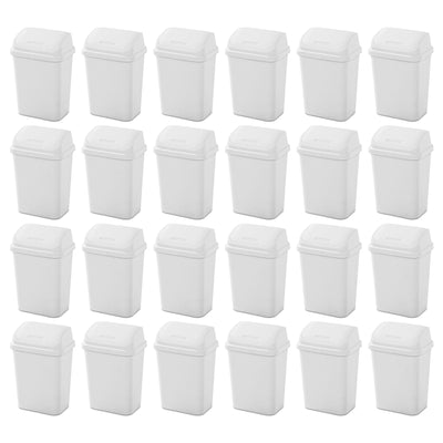 Sterilite 7.8 Gallon SwingTop Kitchen Wastebasket Trash Can, White (24 Pack)