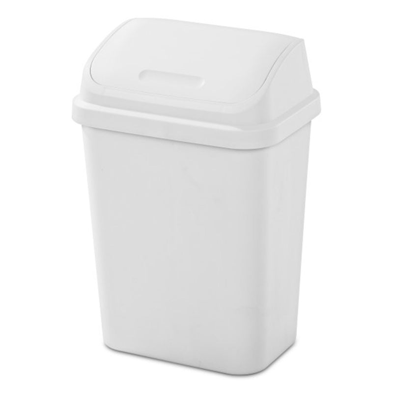 Sterilite 7.8 Gallon SwingTop Kitchen Wastebasket Trash Can, White (24 Pack)