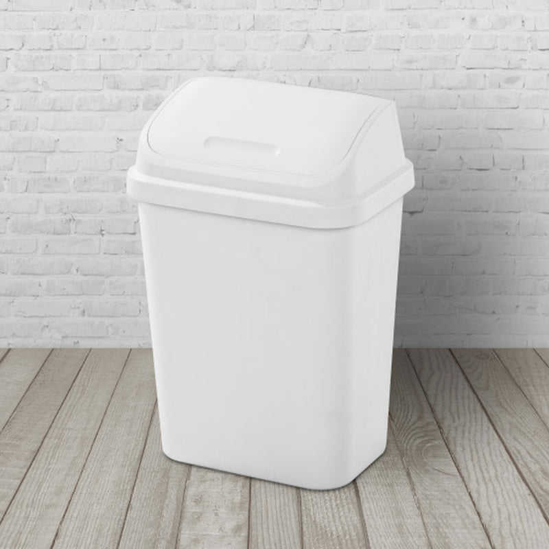 Sterilite 7.8 Gallon SwingTop Kitchen Wastebasket Trash Can, White (24 Pack)