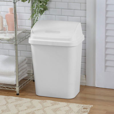 Sterilite 7.8 Gallon SwingTop Kitchen Wastebasket Trash Can, White (24 Pack)