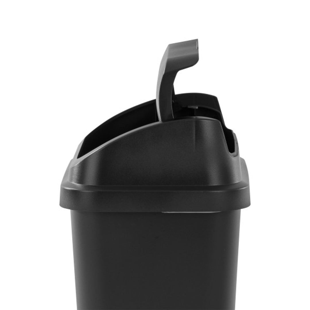 Sterilite 7.8 Gallon SwingTop Kitchen Wastebasket Trash Can, Black (6 Pack)