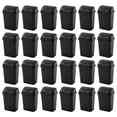 Sterilite 7.8 Gallon SwingTop Kitchen Wastebasket Trash Can, Black (24 Pack)