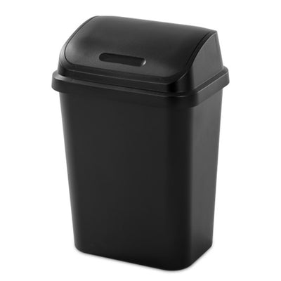 Sterilite 7.8 Gallon SwingTop Kitchen Wastebasket Trash Can, Black (24 Pack)