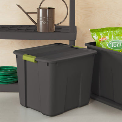 Sterilite 20 Gallon Stackable Plastic Storage Tote Bin with Lid, Gray (12 Pack) - VMInnovations