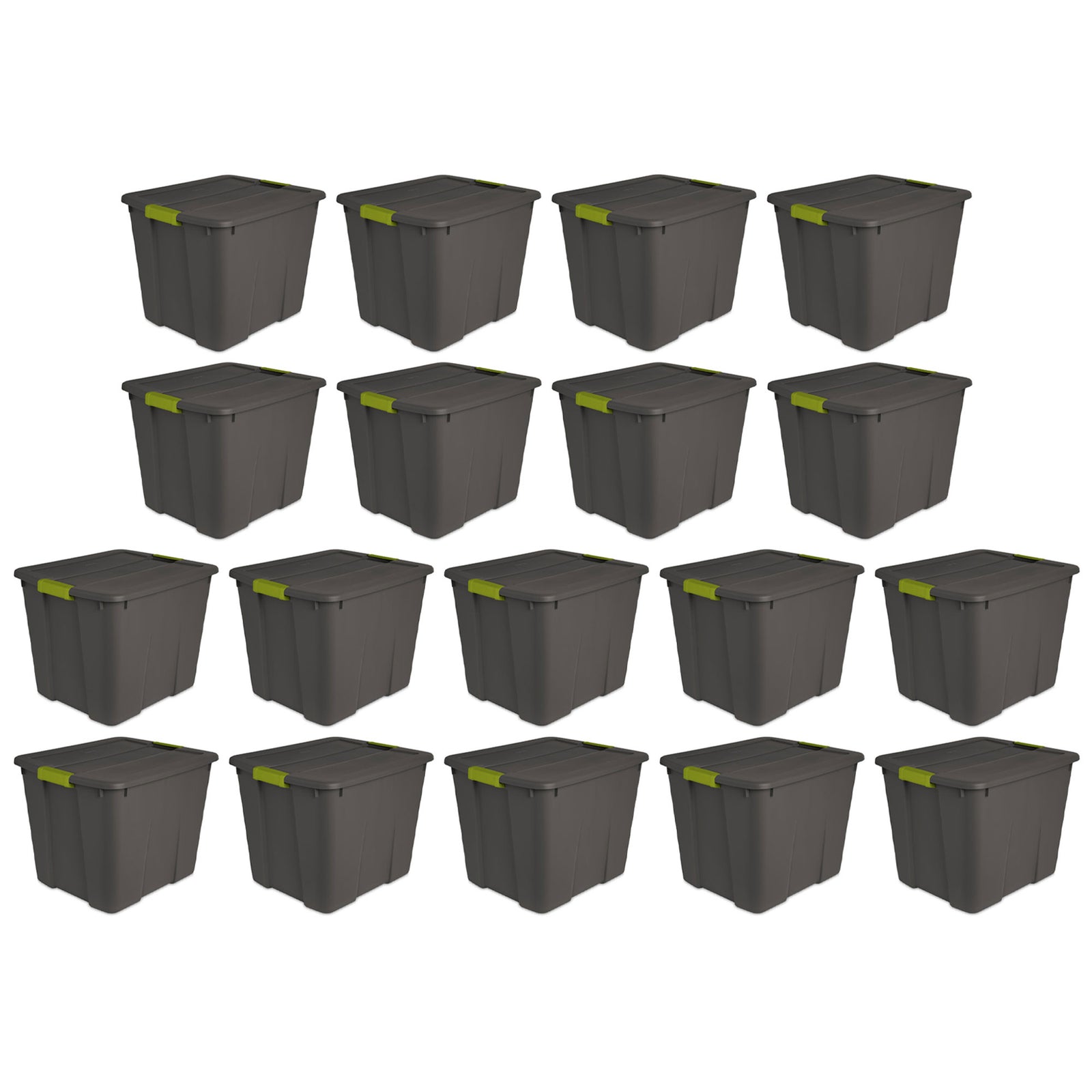 Sterilite 20 Gallon Stackable Plastic Storage Tote Bin with Lid, Gray (18 Pack) - VMInnovations
