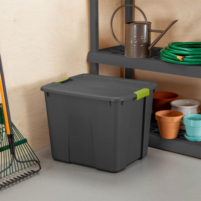Sterilite 20 Gallon Stackable Plastic Storage Tote Bin with Lid, Gray (18 Pack) - VMInnovations