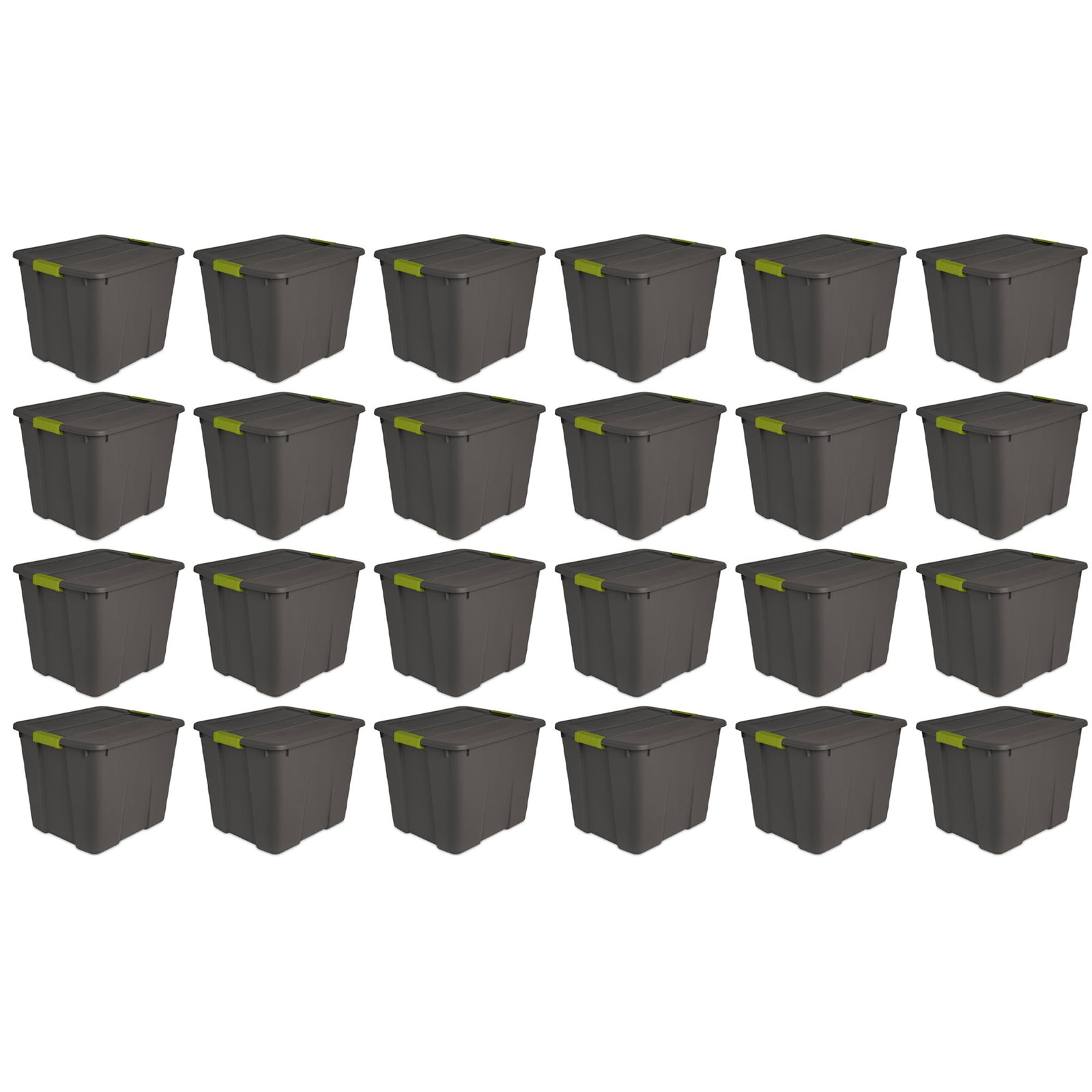 Sterilite 20 Gallon Stackable Plastic Storage Tote Bin with Lid, Gray (24 Pack) - VMInnovations