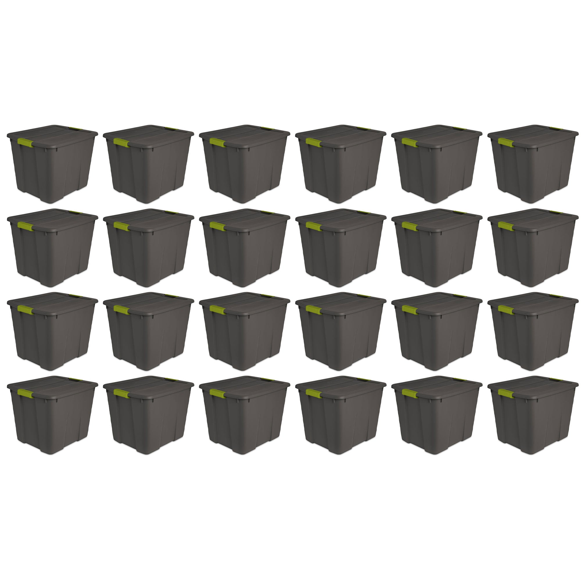 Sterilite 20 Gallon Stackable Plastic Storage Tote Bin with Lid, Gray (24 Pack) - VMInnovations
