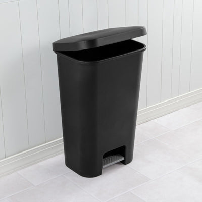 Sterilite 11.9 Gal Rectangle Step On Trash Kitchen Wastebasket, Black (4 Pack) - VMInnovations