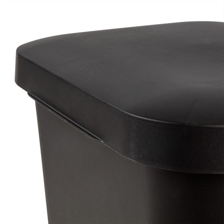 Sterilite 11.9 Gal Rectangle Step On Trash Kitchen Wastebasket, Black (4 Pack)