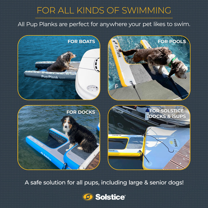 Solstice Original Inflatable Pup Plank Dog Float Ladder for Pools (Open Box) - VMInnovations