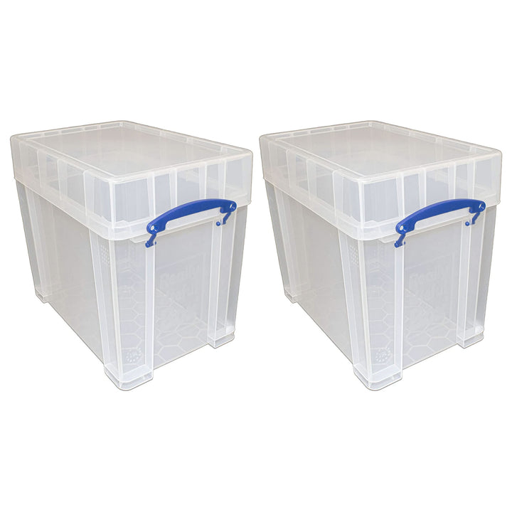 Really Useful Box 19L Transparent Storage Container with Lid, 2 Pack (Open Box)