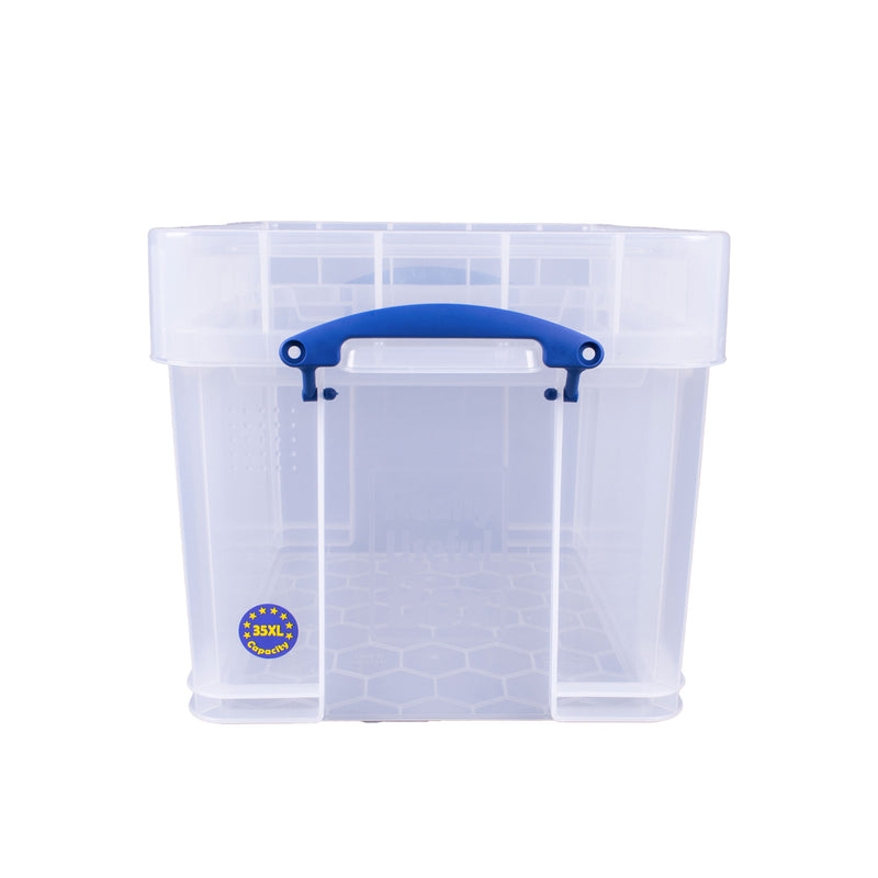 Really Useful Box 35 Liter Storage Container with Snap Lid and Clip Lock Handle