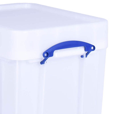 Really Useful Box 35 Liter Extra Strong Plastic Storage Box with XL Lid, White