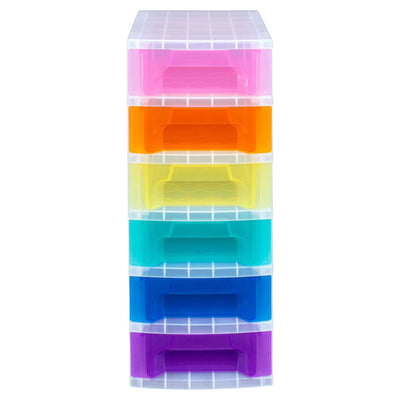 Really Useful Box 3.5 Litre Storage Tower Transparent Rainbow Drawer (Open Box) - VMInnovations