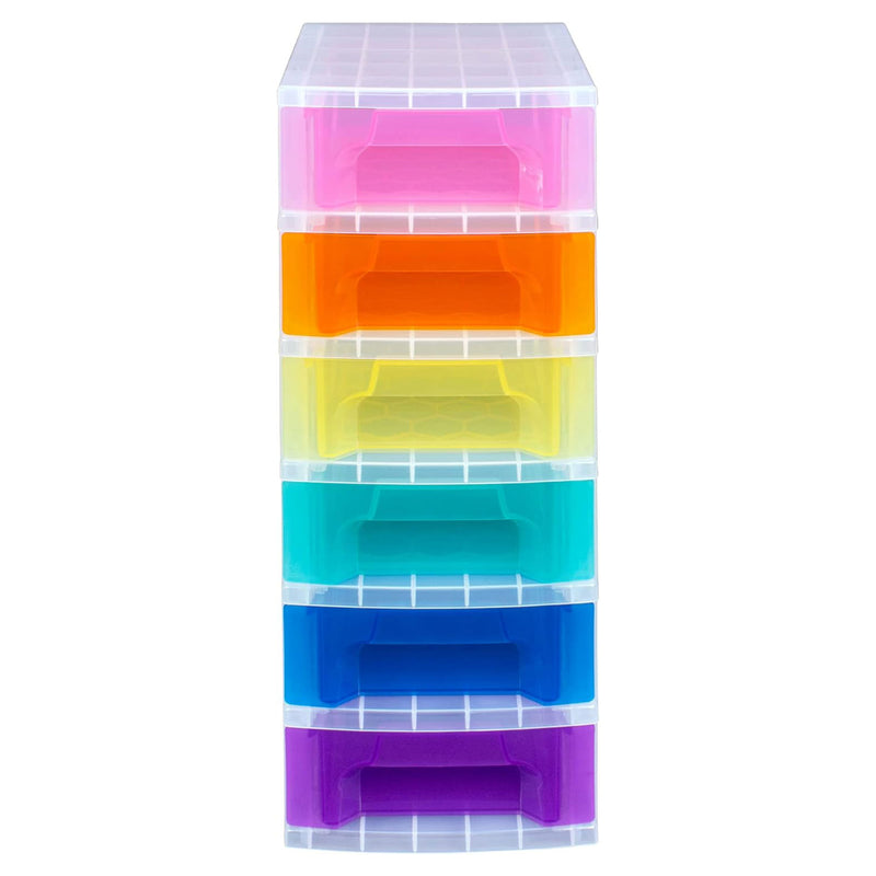 Really Useful Box Slimline 3.5 Litre Storage Tower Transparent Rainbow Drawer