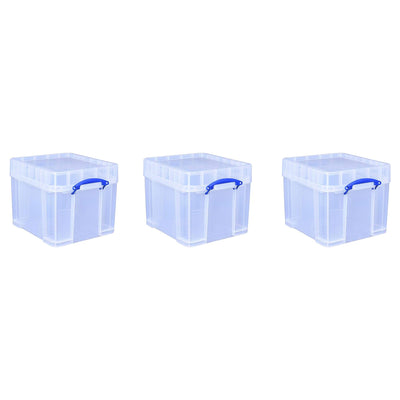 Really Useful Box 35 Liters Transparent Container w/Snap Lid, 3pk(Open Box) - VMInnovations