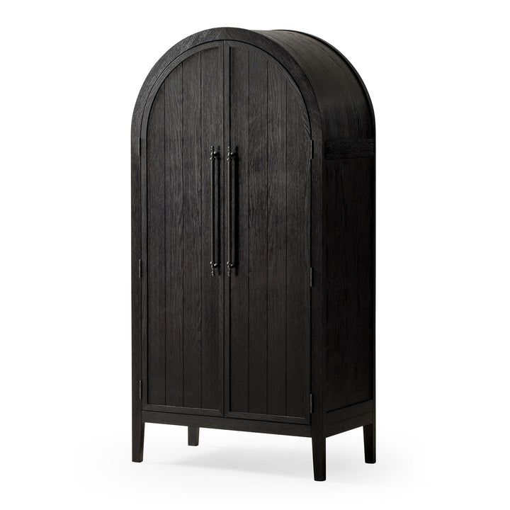 Maven Lane Selene Classical Wooden Cabinet in Antiqued Black Finish (Damaged) - VMInnovations