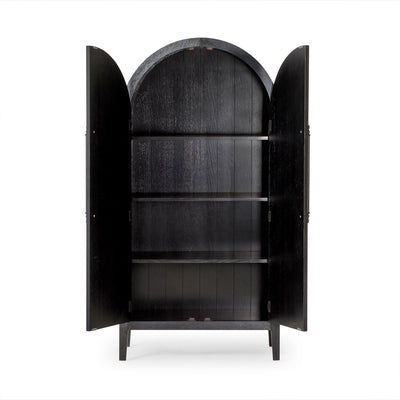 Maven Lane Selene Classical Wooden Cabinet in Antiqued Black Finish (Used) - VMInnovations