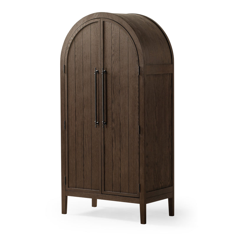 Maven Lane Selene Classical Wooden Cabinet in Antiqued Brown Finish