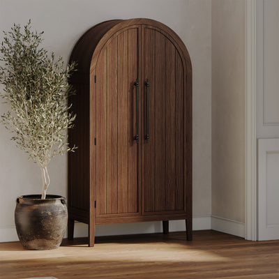 Maven Lane Selene Classical Wooden Cabinet in Antiqued Brown Finish (Used) - VMInnovations