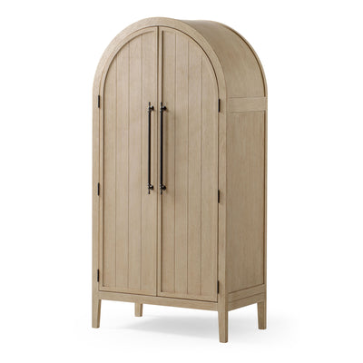 Maven Lane Selene Classical Wooden Cabinet in Antiqued White Finish (Used) - VMInnovations