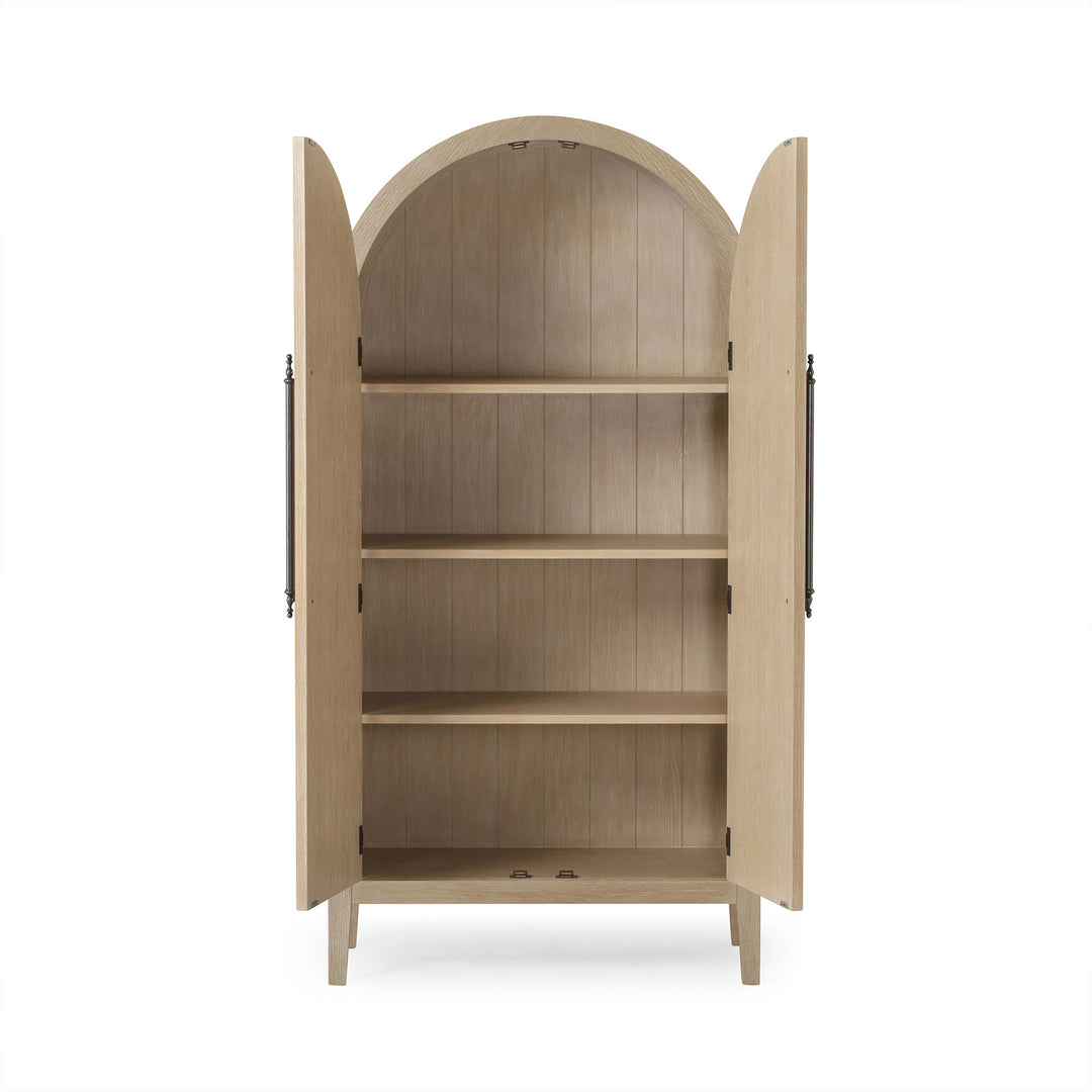 Maven Lane Selene Classical Wooden Cabinet in Antiqued White Finish (Used)