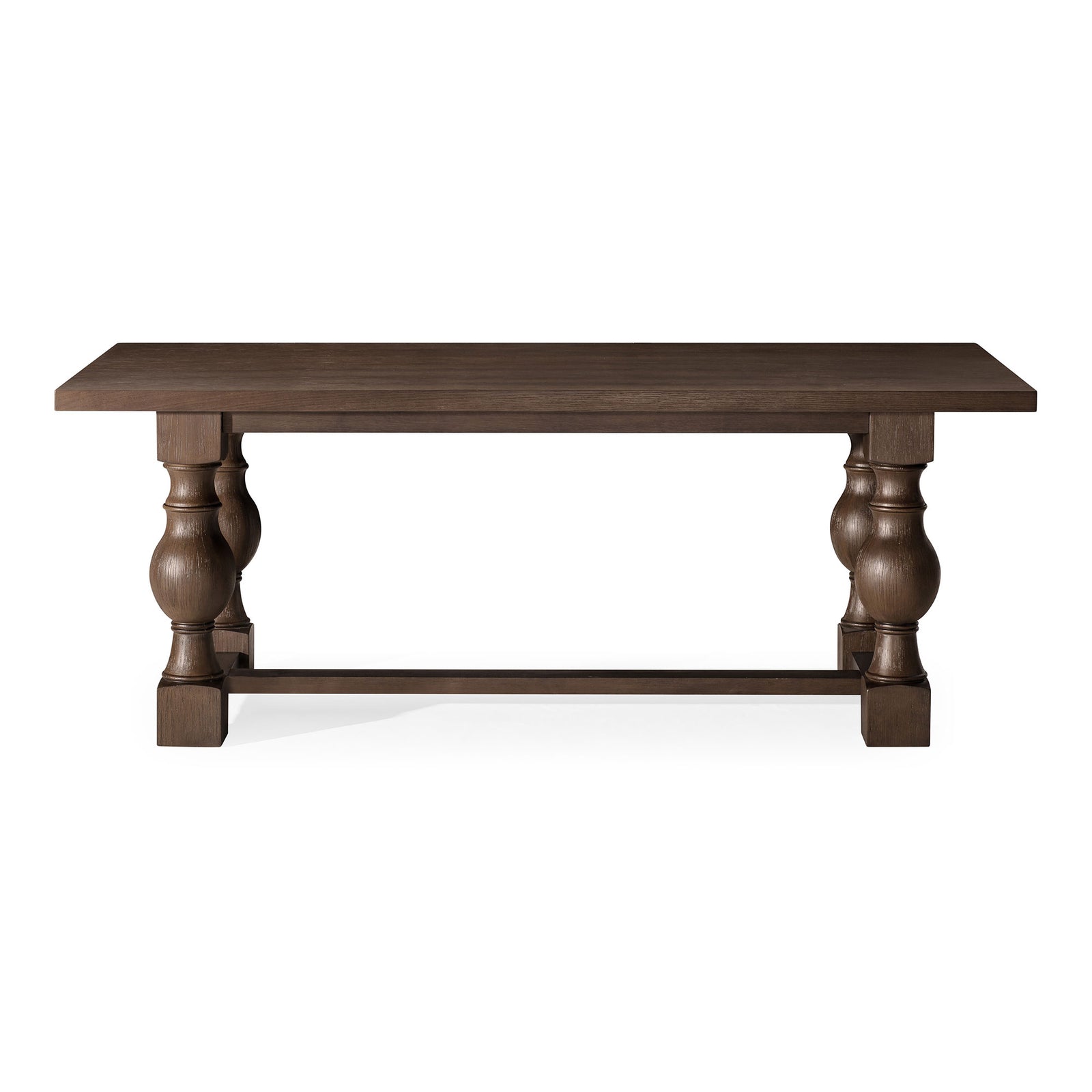 Leon Classical Wooden Dining Table in Antiqued Brown Finish - VMInnovations