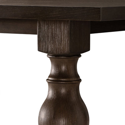 Leon Classical Wooden Dining Table in Antiqued Brown Finish - VMInnovations