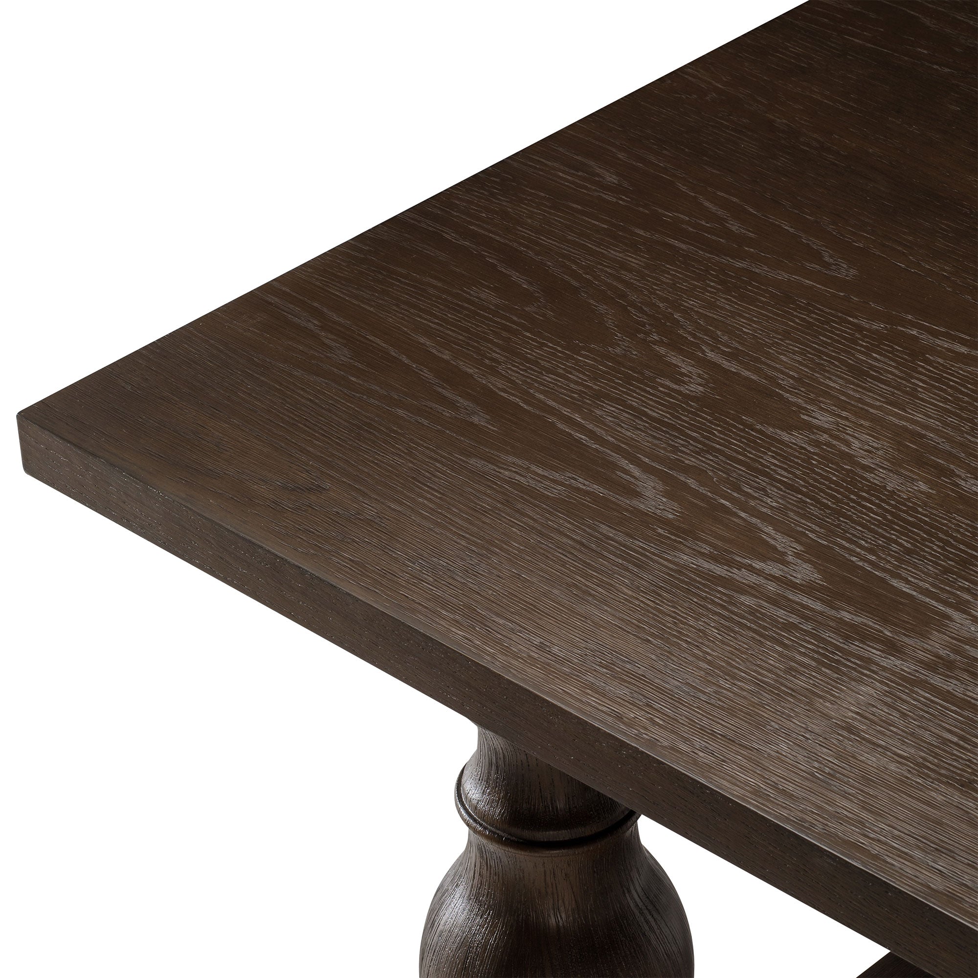 Leon Classical Wooden Dining Table in Antiqued Brown Finish - VMInnovations