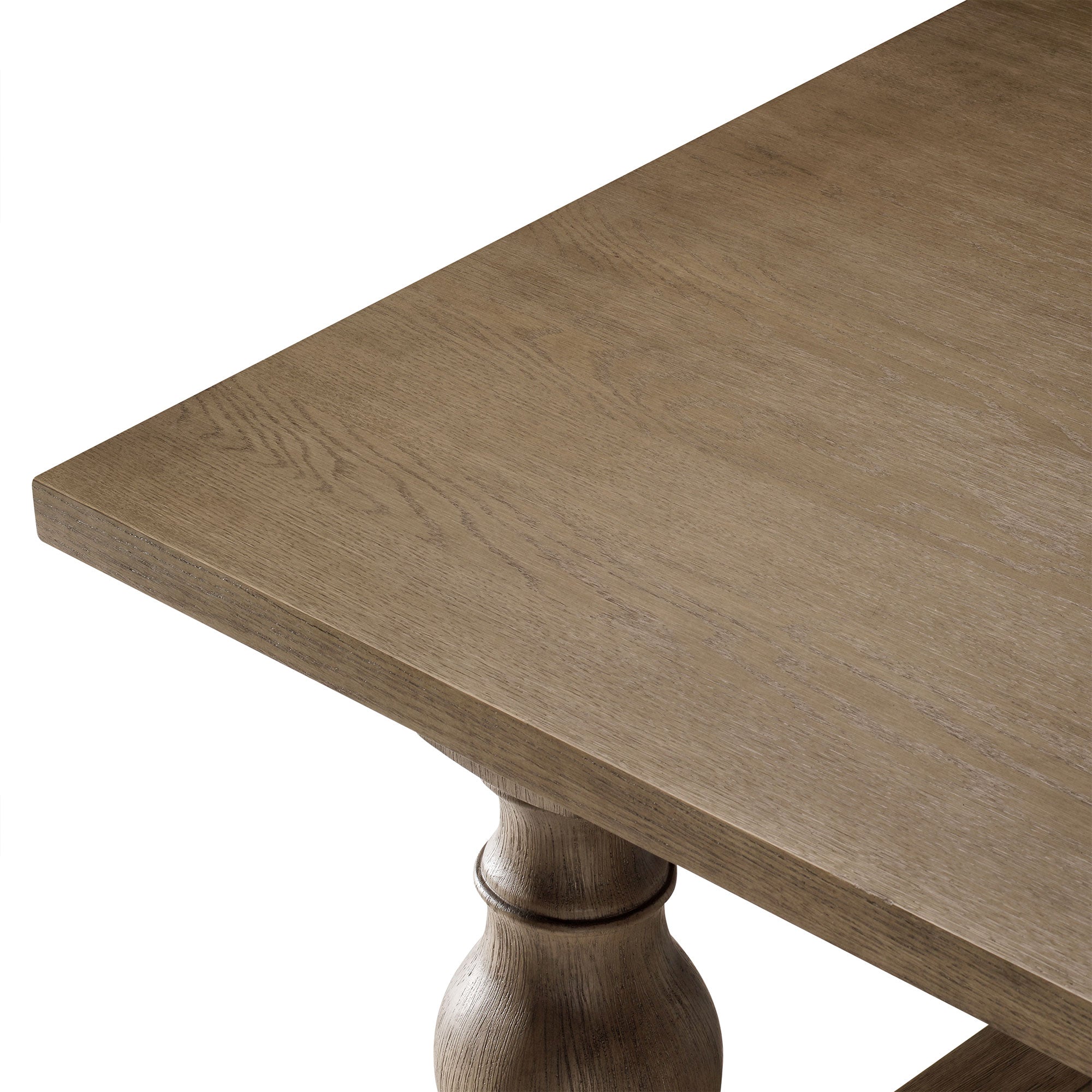 Leon Classical Wooden Dining Table in Antiqued Grey Finish - VMInnovations
