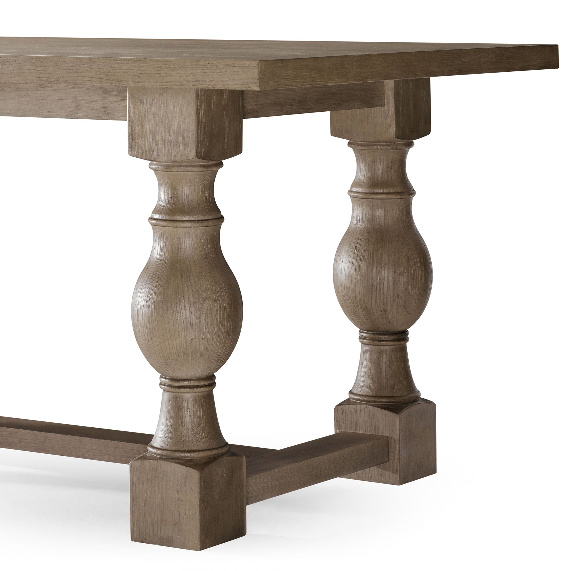 Leon Classical Wooden Dining Table in Antiqued Grey Finish - VMInnovations