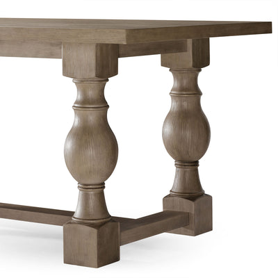 Leon Classical Wooden Dining Table in Antiqued Grey Finish - VMInnovations