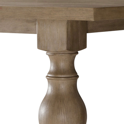 Leon Classical Wooden Dining Table in Antiqued Grey Finish - VMInnovations